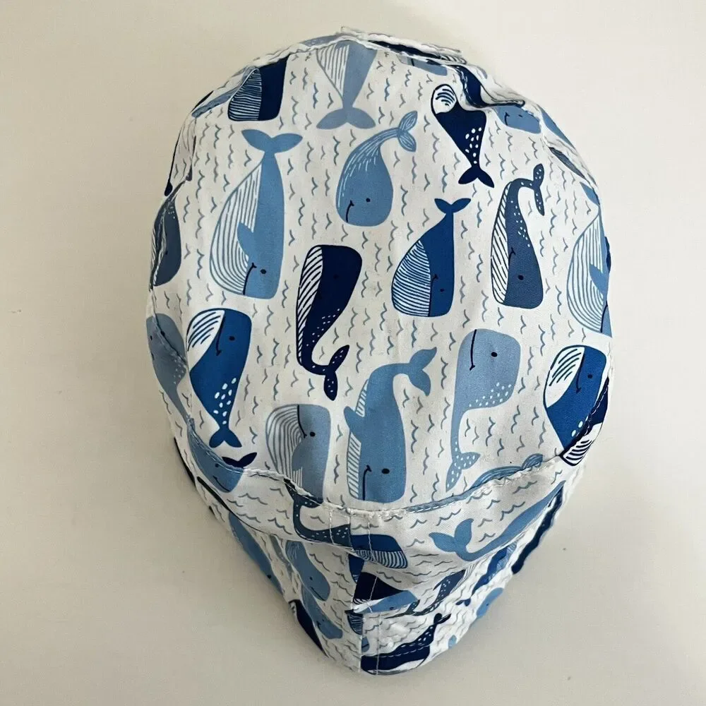JoJo Maman Bébé Blue Whale UPF 50 Bucket Sun Hat Boys Size 1-2 years